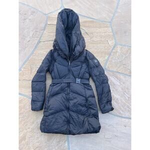 Add Puffer Jacket Coat Womens US 6 Goose Down Black Big Shawl Collar